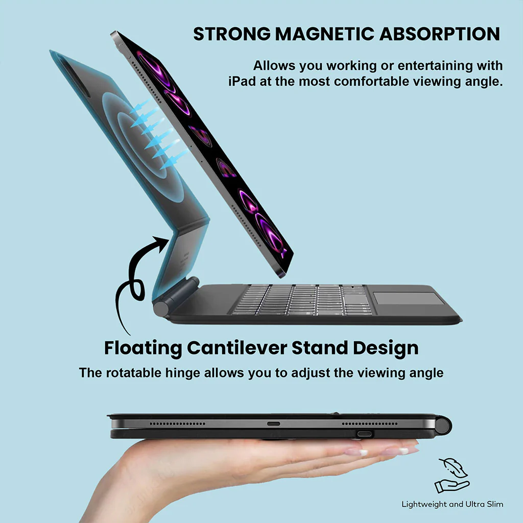 TECPHILE - P109 Magic keyboard Case for iPad - Image 4