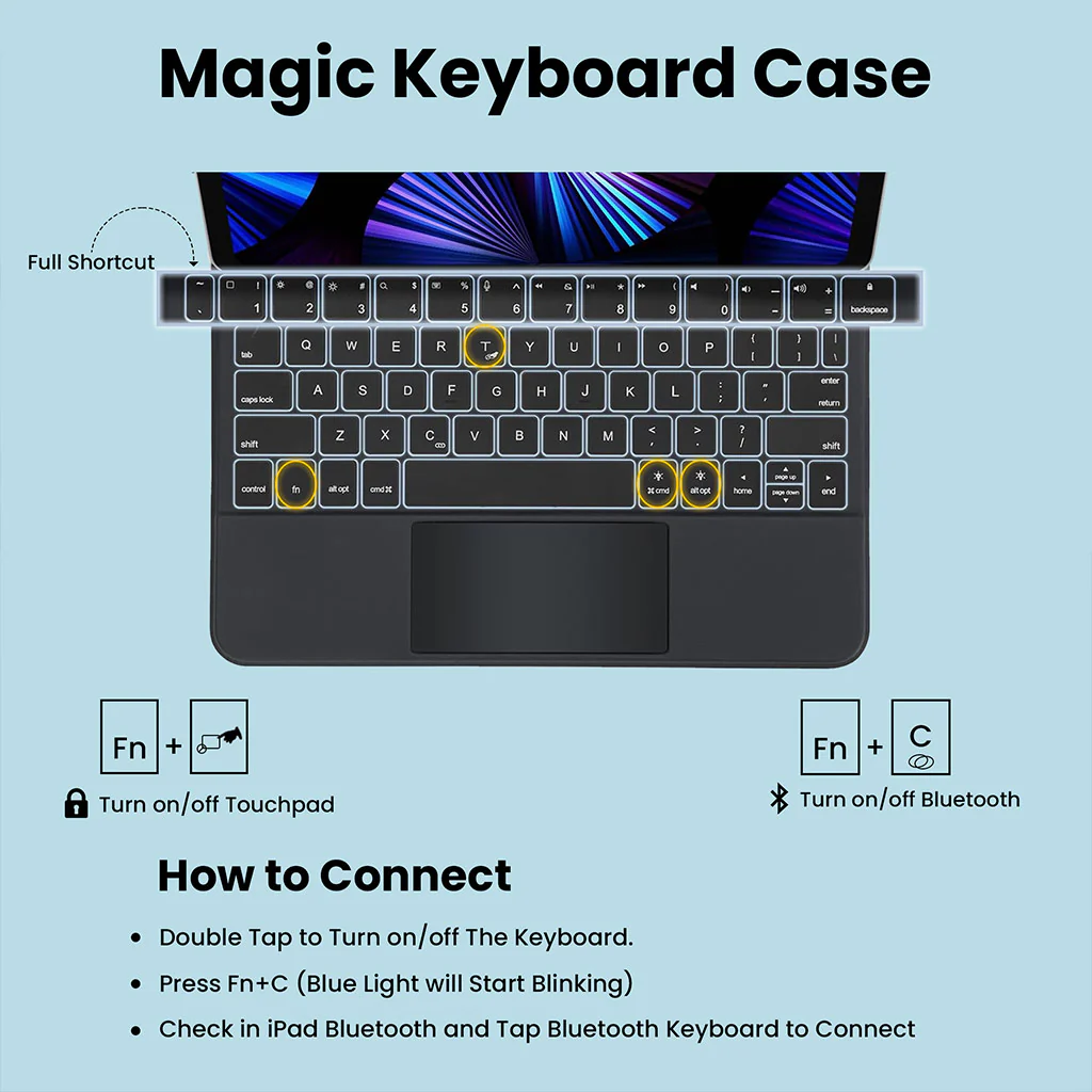 TECPHILE - P109 Magic keyboard Case for iPad - Image 8