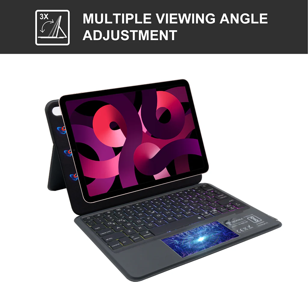 TECPHILE - P109 Magnetic Wireless Keyboard Case for iPad - Image 15