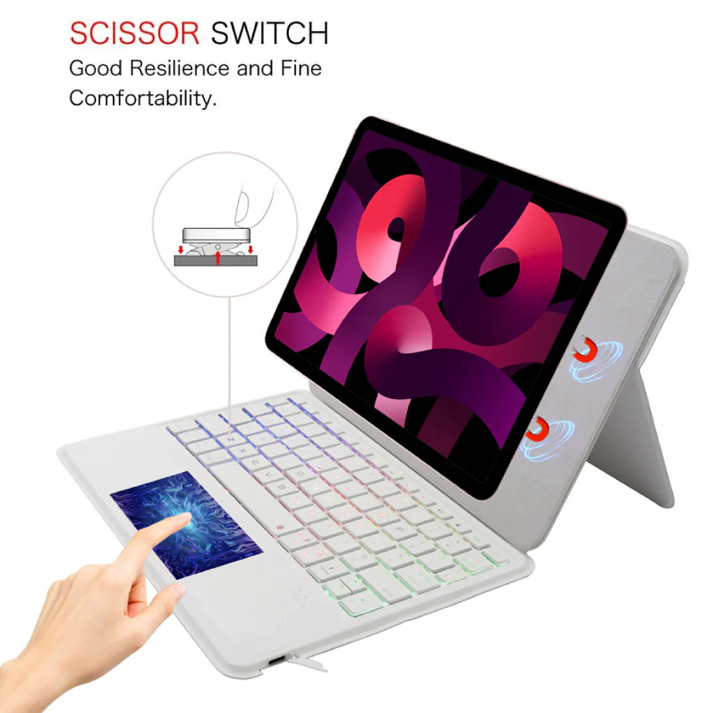 TECPHILE - P109 Magnetic Wireless Keyboard Case for iPad - Image 5