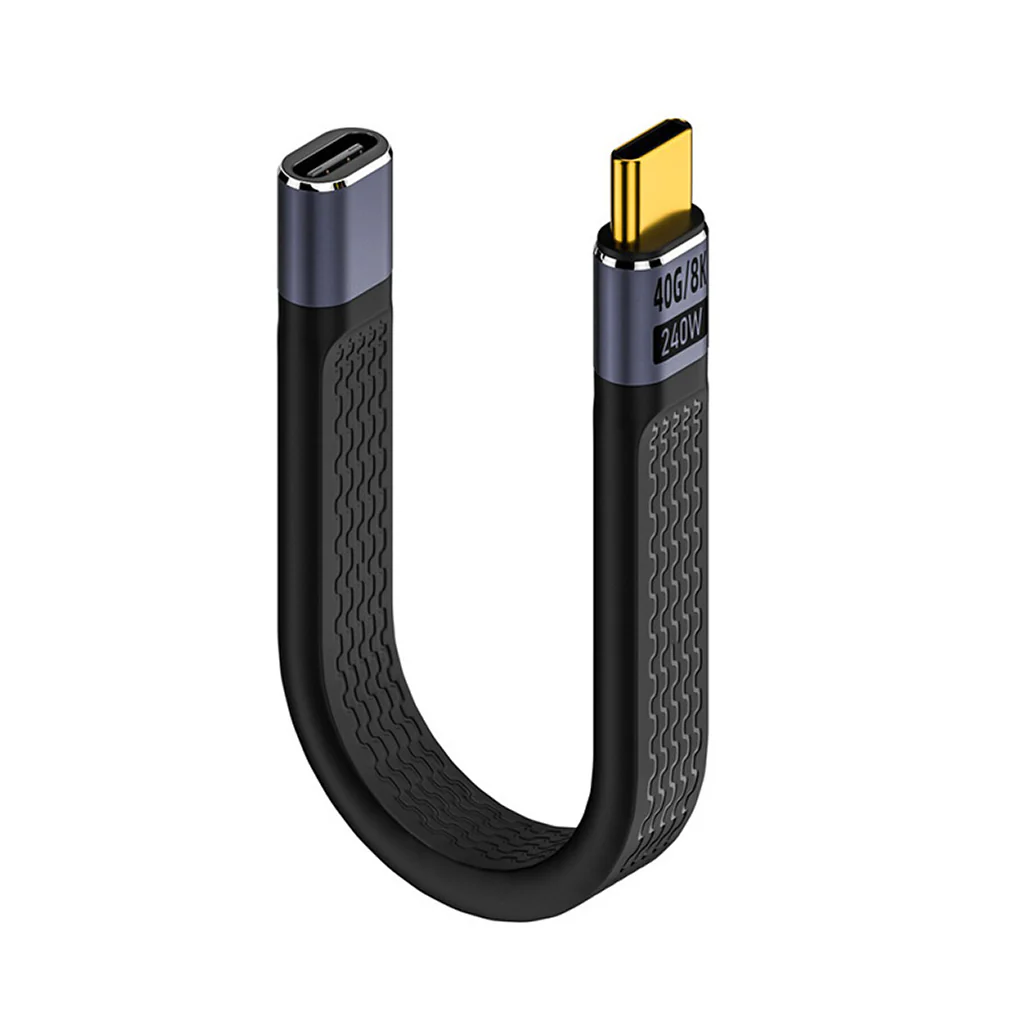 TECPHILE - PD 240W 40Gbps Type-C Male to Type-C Female FPC Cable