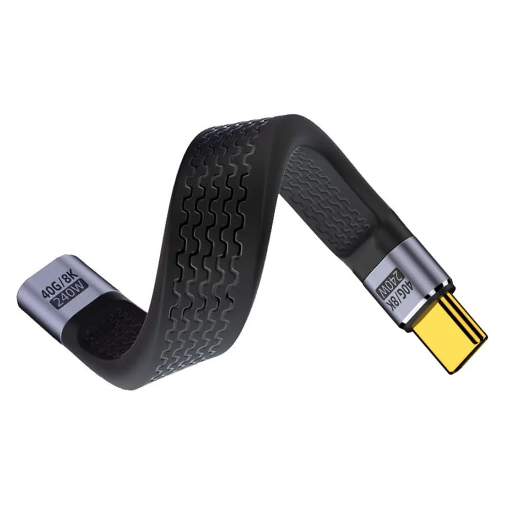 TECPHILE - PD 240W 40Gbps Type-C Male to Type-C Female FPC Cable - Image 10