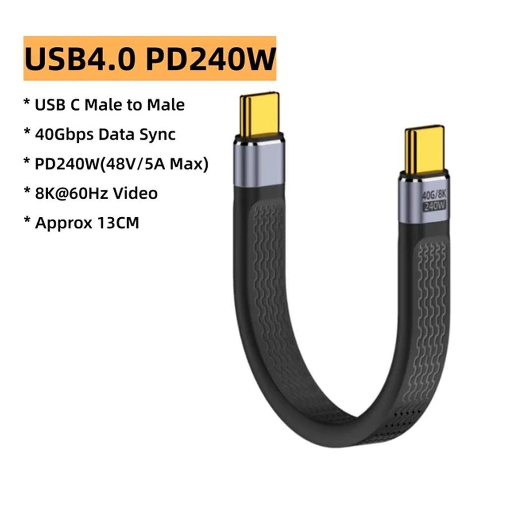 TECPHILE - PD240W 40Gbps Type C Male to Type C Male FPC Cable - Image 2