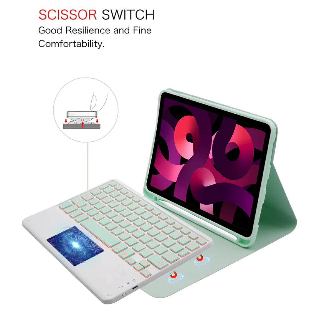 TECPHILE - PS209T Wireless Keyboard Case for iPad - Image 5
