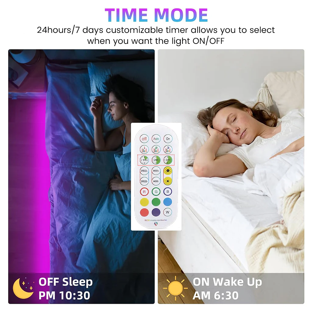 TECPHILE RGB LED Smart 4 Pin Dual Strip Light Controller with Remote - Image 6