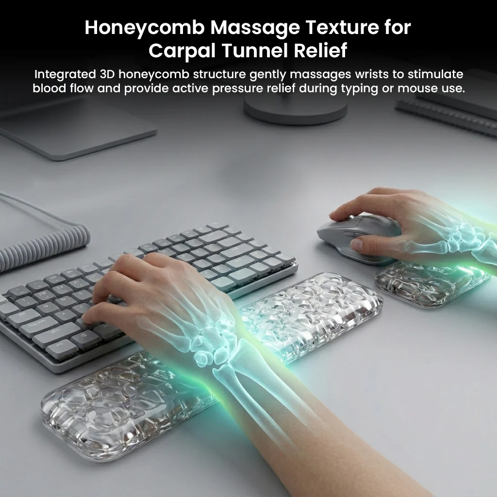 TECPHILE - Set of 2 Keyboard and Mouse Wrist Rest Silicone Gel Filled Mousepad - Image 3