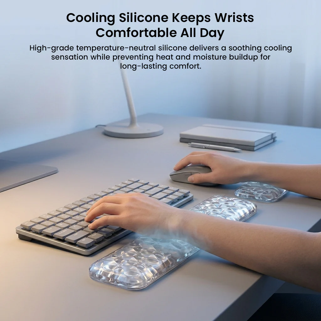 TECPHILE - Set of 2 Keyboard and Mouse Wrist Rest Silicone Gel Filled Mousepad - Image 5