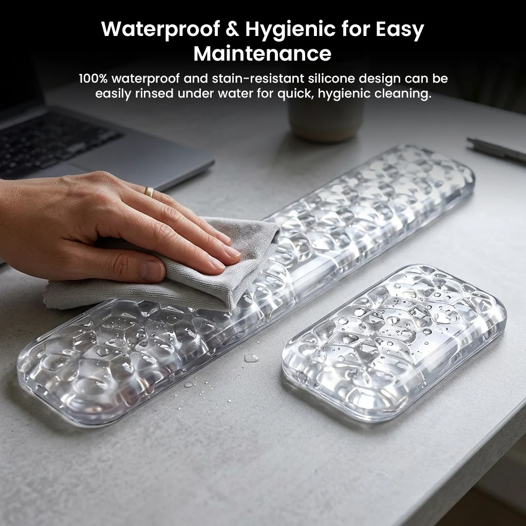 TECPHILE - Set of 2 Keyboard and Mouse Wrist Rest Silicone Gel Filled Mousepad - Image 6