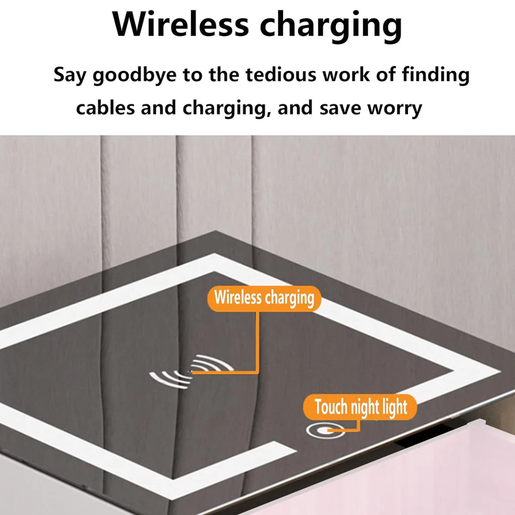 TECPHILE - Smart Side Table with Wireless Charging Station (Nightstand) - Image 4