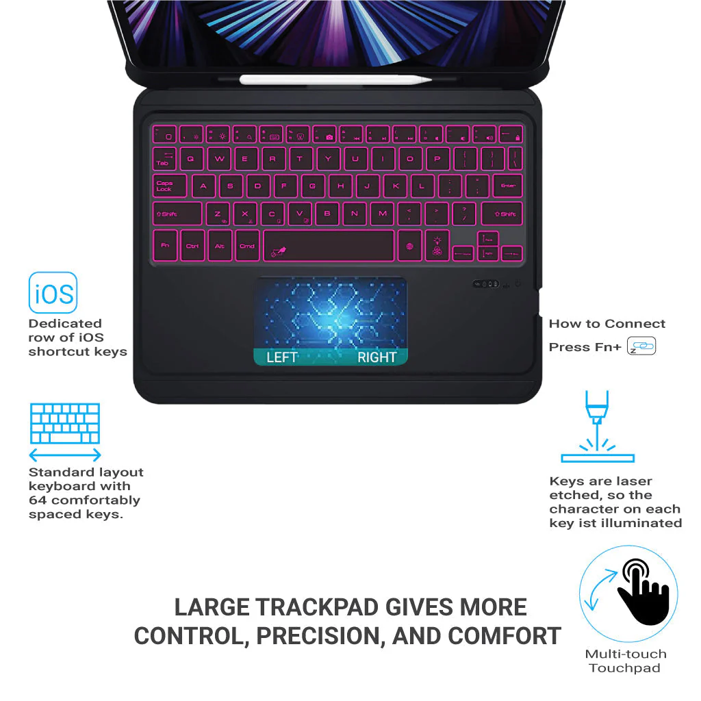 TECPHILE - T207D Wireless Keyboard Case for iPad (Demo Unit) - Image 2