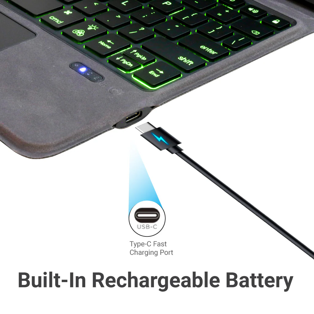 TECPHILE - T5206D Wireless Keyboard Case for iPad - Image 6