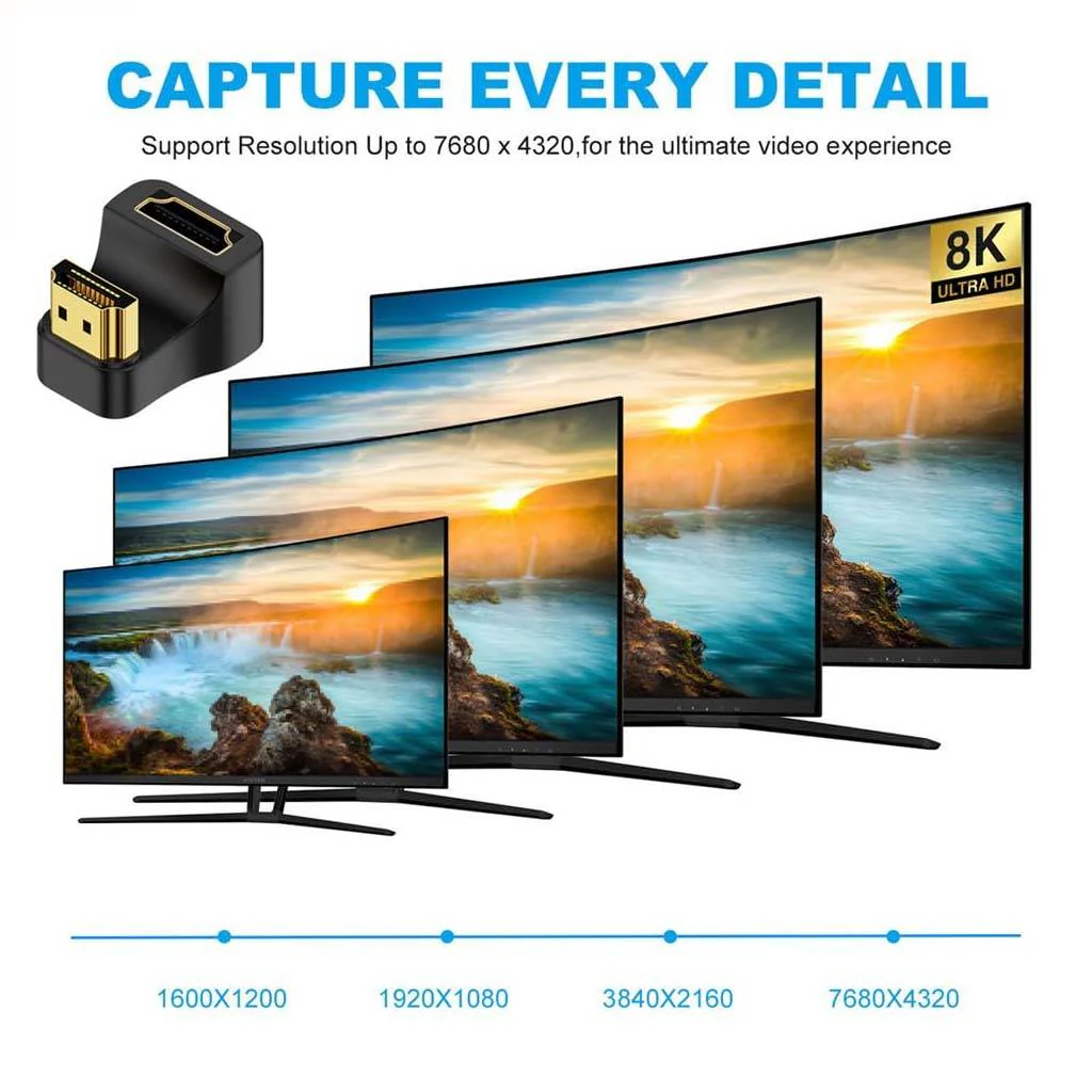 TECPHILE U-Shape HDMI to HDMI 8K Adapter - Image 3