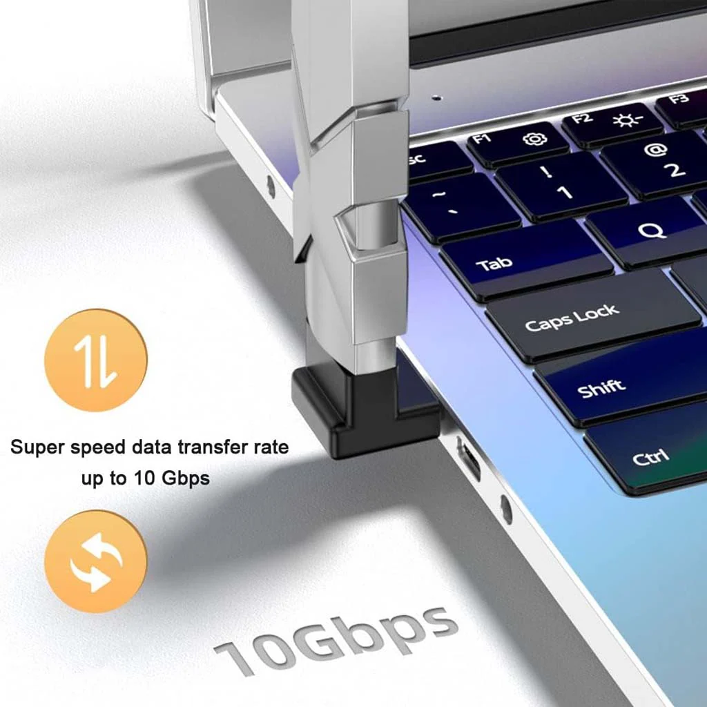 TECPHILE U-Shaped Type-C 3.1 Male to USB-A Female Adapter - Image 2