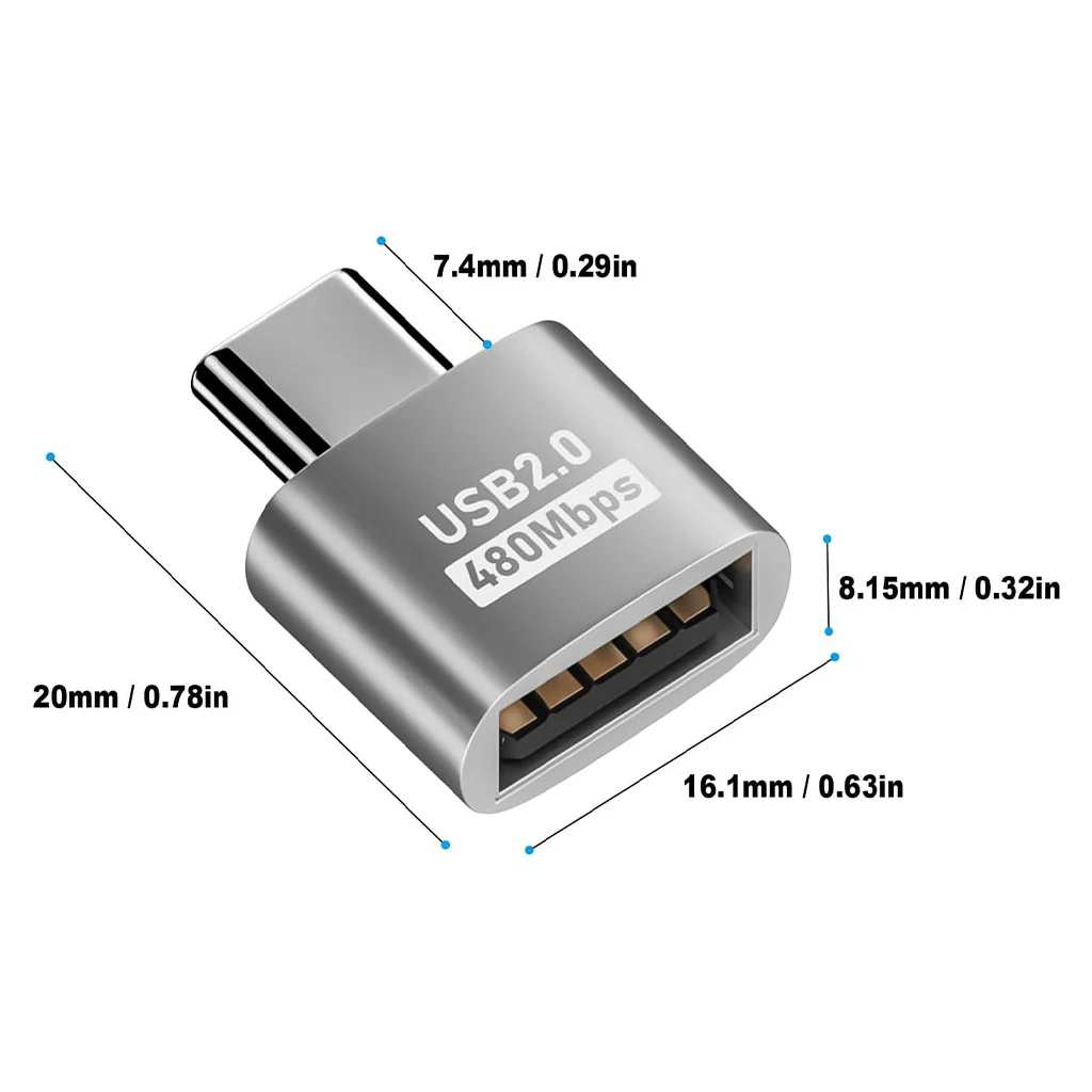 TECPHILE- USB 2.0 Type-C to USB A OTG Adapter Converter - Image 5