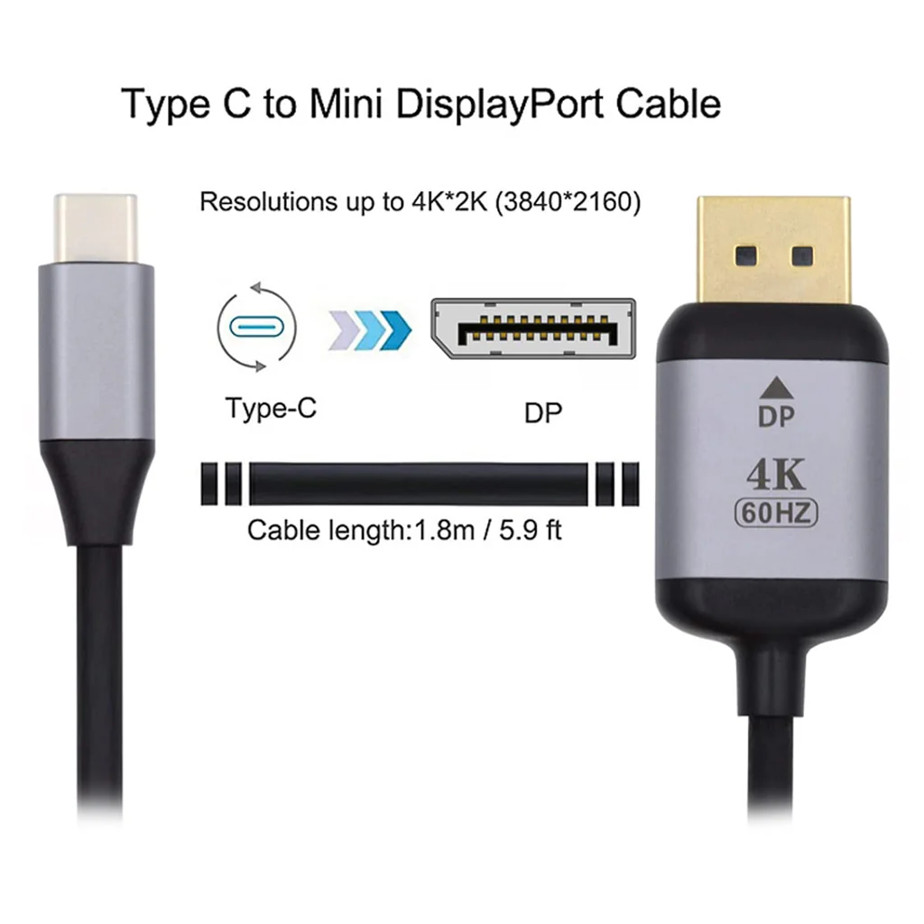 TECPHILE USB Type C to Mini Display Port Cable - Image 23