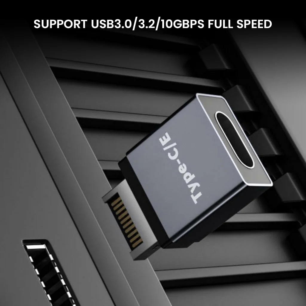 TECPHILE- USB Type-E Male to USB-C Female Front Panel Adapter - Image 3