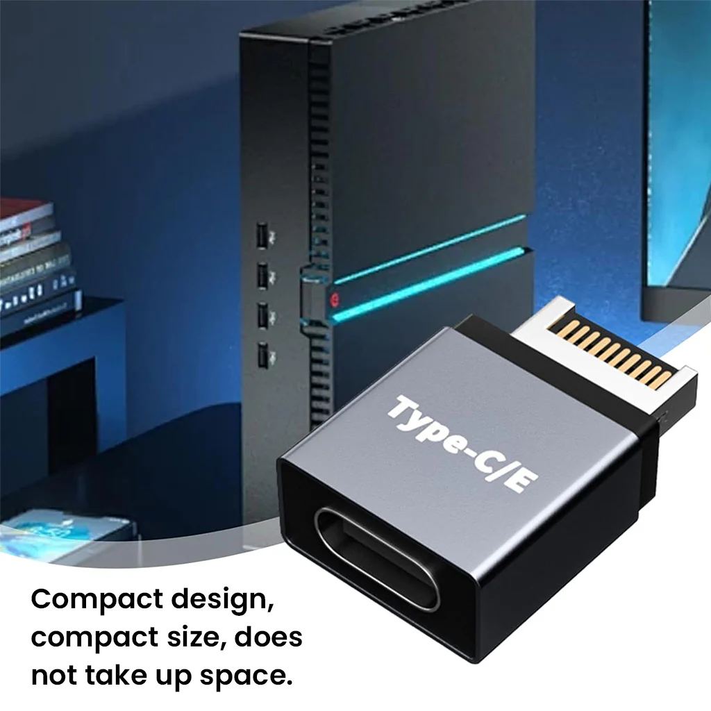 TECPHILE- USB Type-E Male to USB-C Female Front Panel Adapter - Image 4