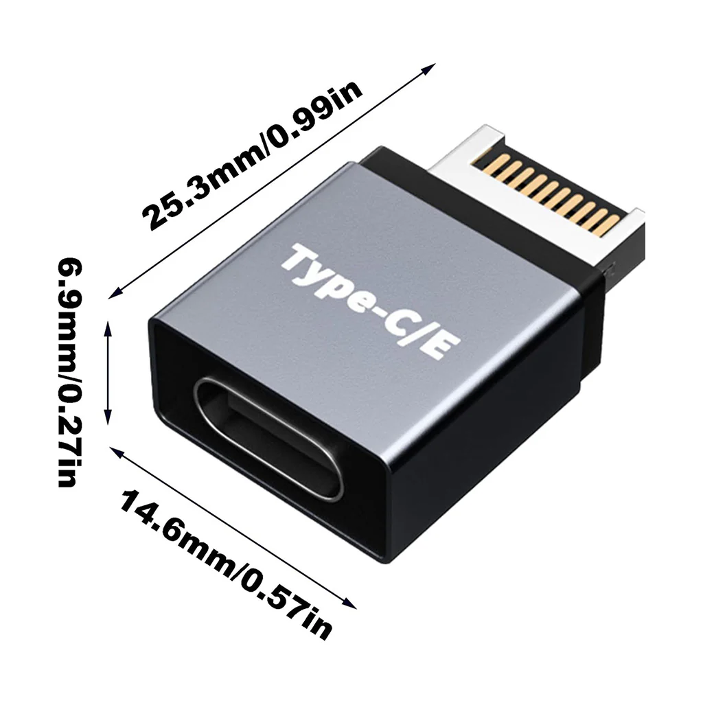 TECPHILE- USB Type-E Male to USB-C Female Front Panel Adapter - Image 7