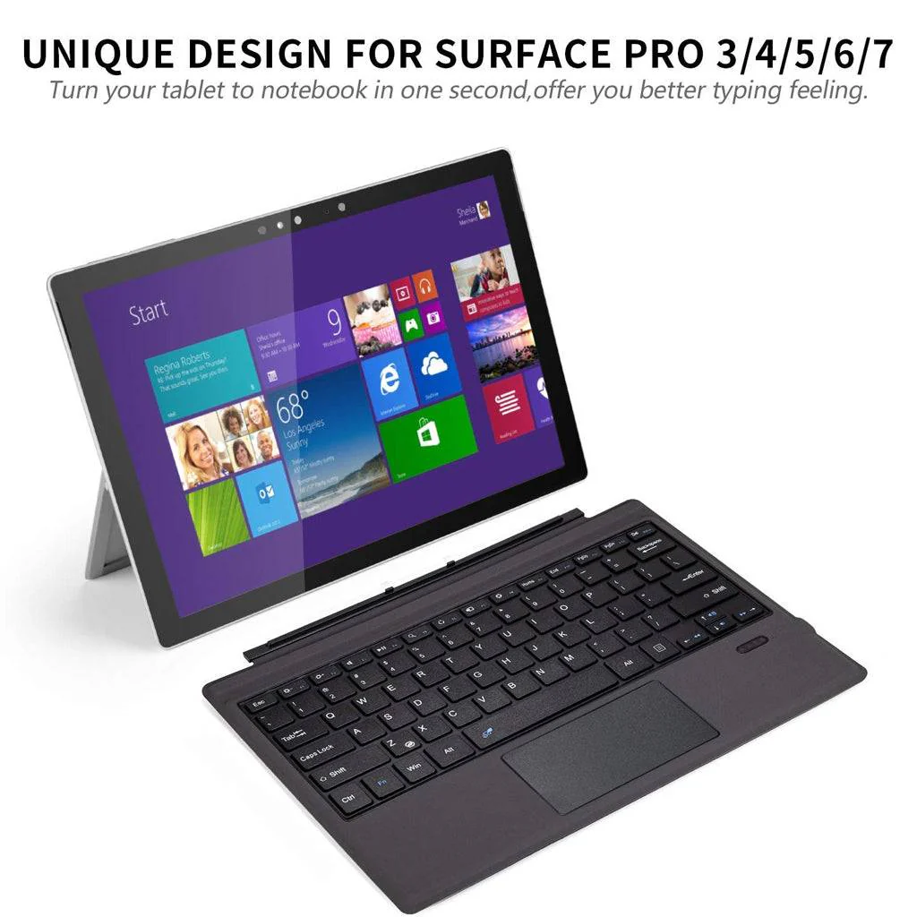 TECPHILE - Wireless Keyboard for Microsoft Surface Pro 3/4/5/6/7 - Image 6