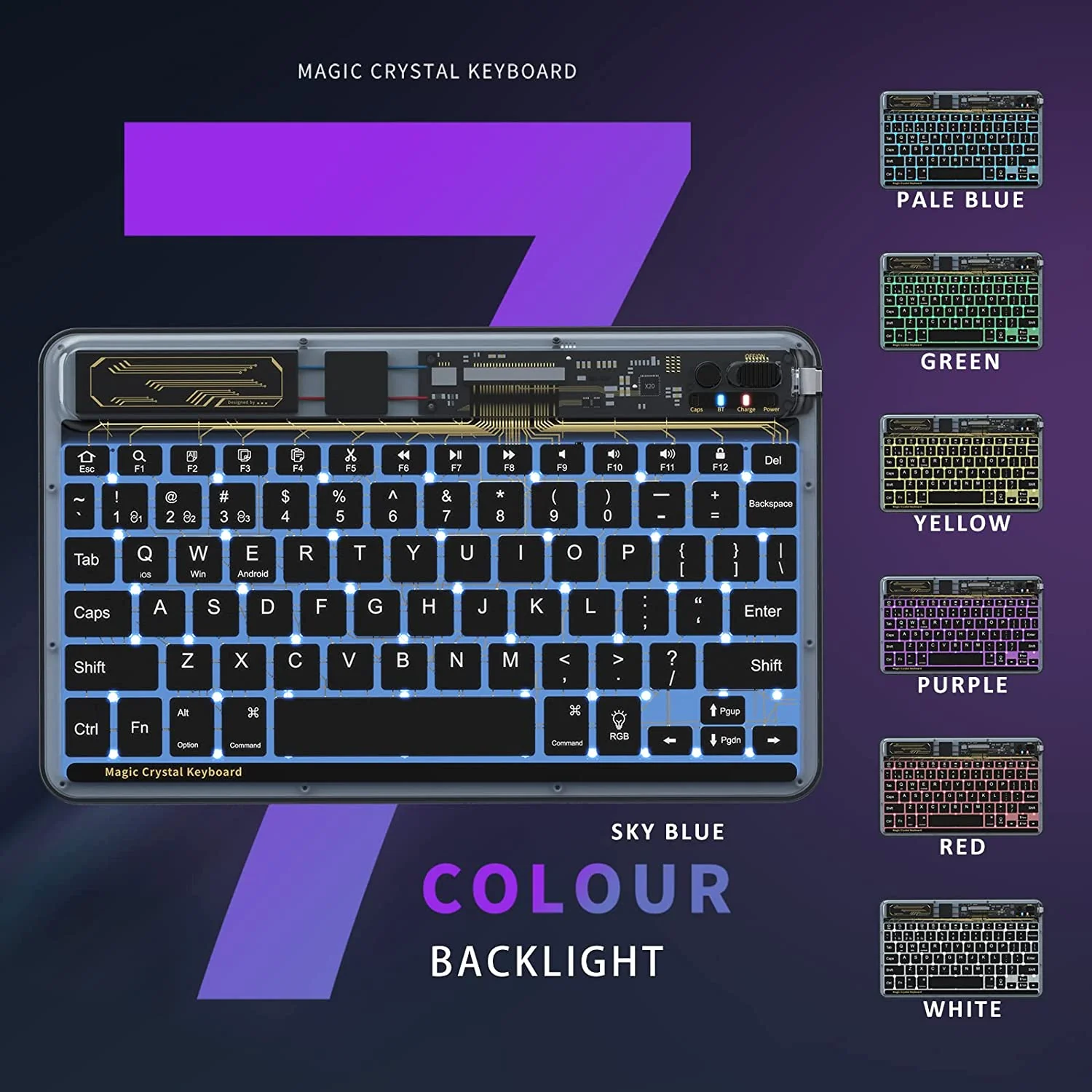 TECPHILE - XK030D Wireless Keyboard with Backlit - Image 2