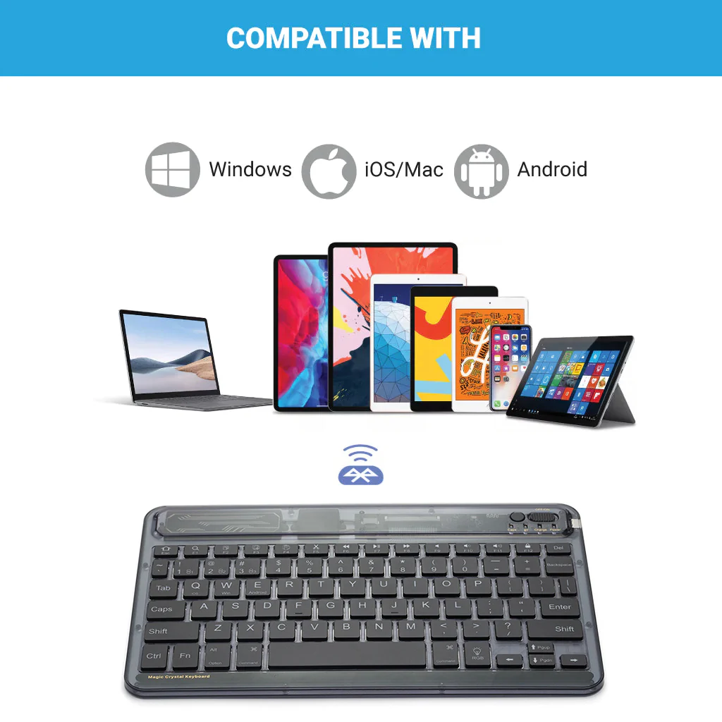 TECPHILE - XK030D Wireless Keyboard with Backlit - Image 7