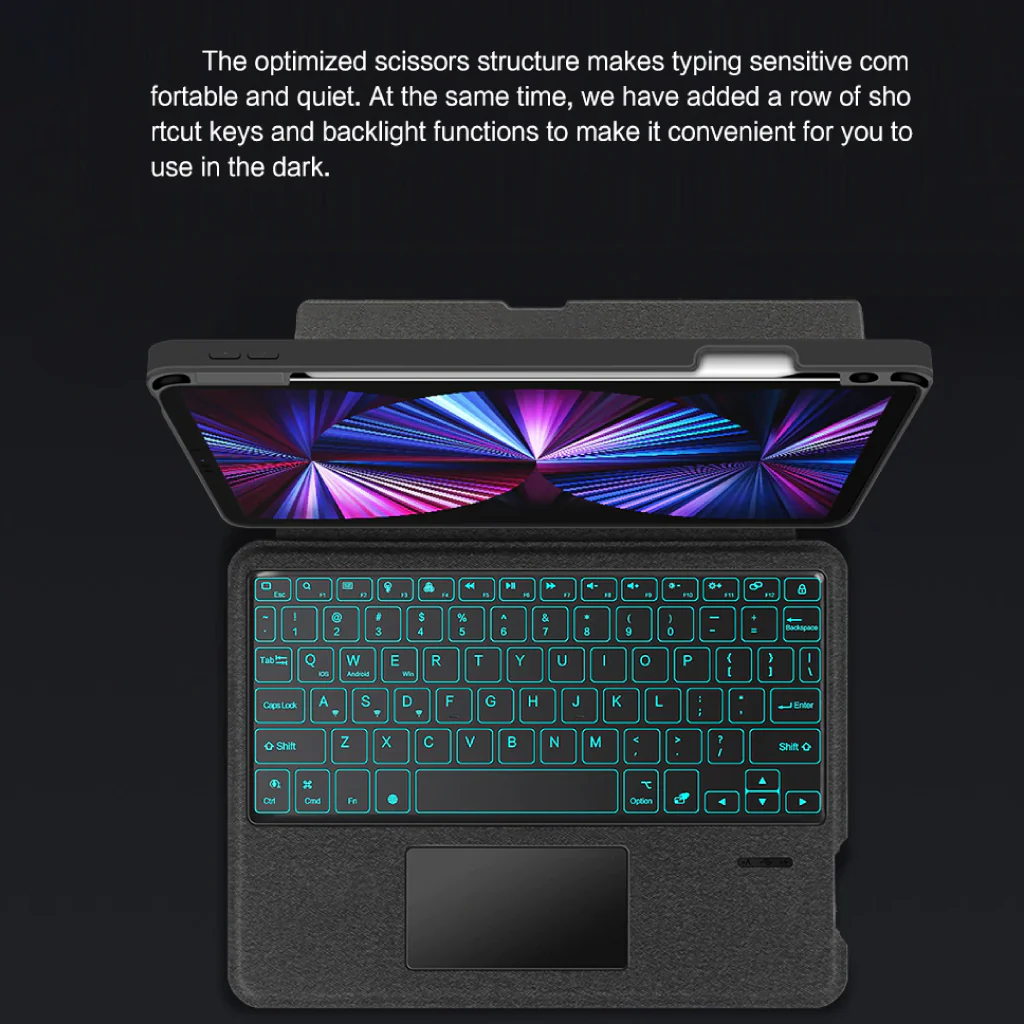TECPHILE - YJ11 Wireless Keyboard Case for iPad - Image 3