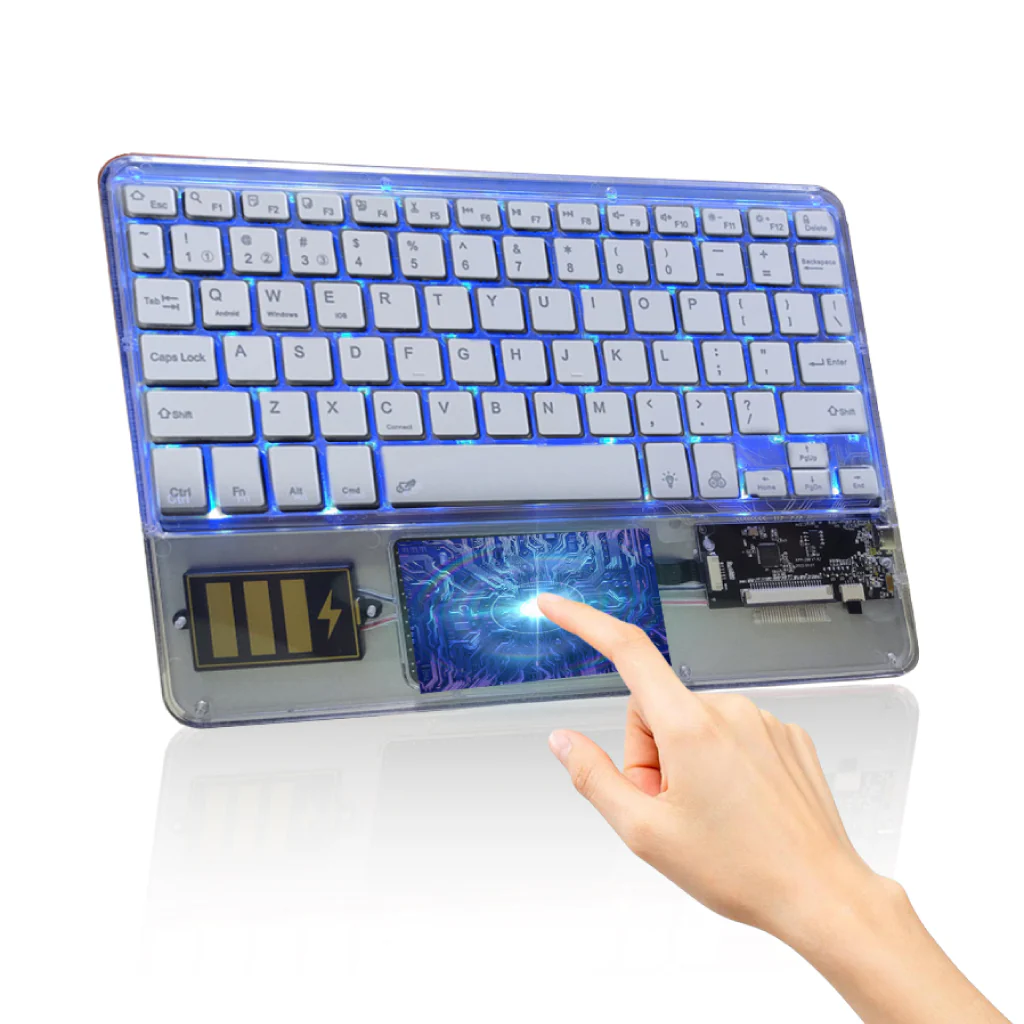 TECPHILE - Z33 Transparent Wireless Keyboard with Touchpad