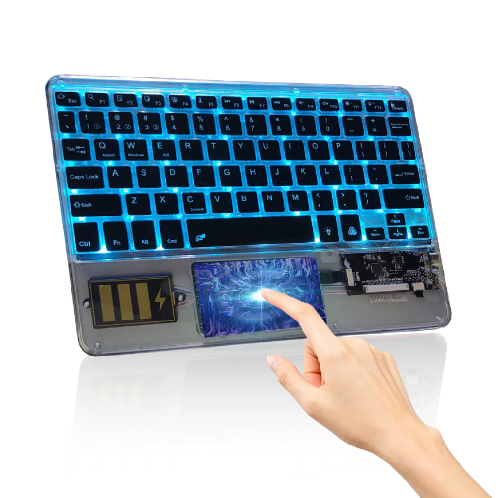 TECPHILE - Z33 Transparent Wireless Keyboard with Touchpad - Image 29