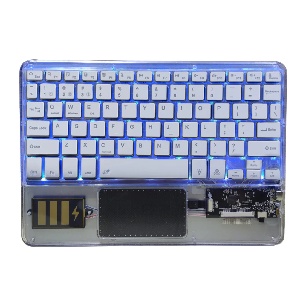 TECPHILE - Z33 Transparent Wireless Keyboard with Touchpad - Image 3