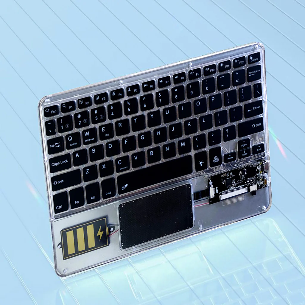 TECPHILE - Z33 Transparent Wireless Keyboard with Touchpad - Image 34