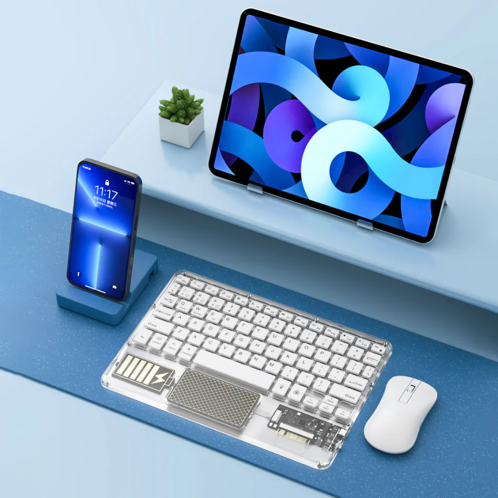 TECPHILE - Z33 Transparent Wireless Keyboard with Touchpad - Image 6