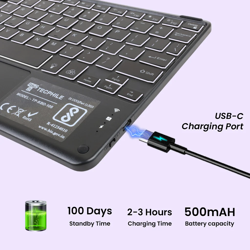 X510T Keyboard Case for Samsung Galaxy Tab S9 / S9 FE / S8 / S7 Cover - Image 11