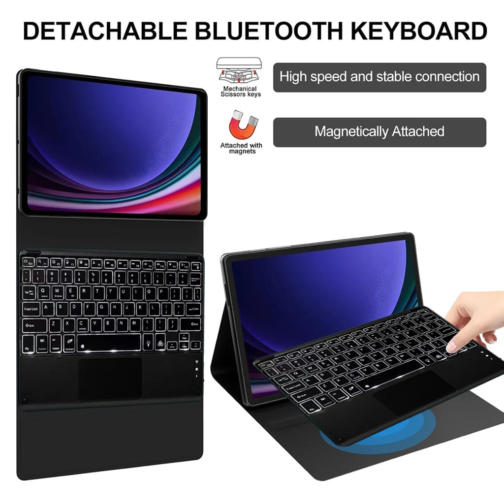 X510T Keyboard Case for Samsung Galaxy Tab S9 / S9 FE / S8 / S7 Cover - Image 6
