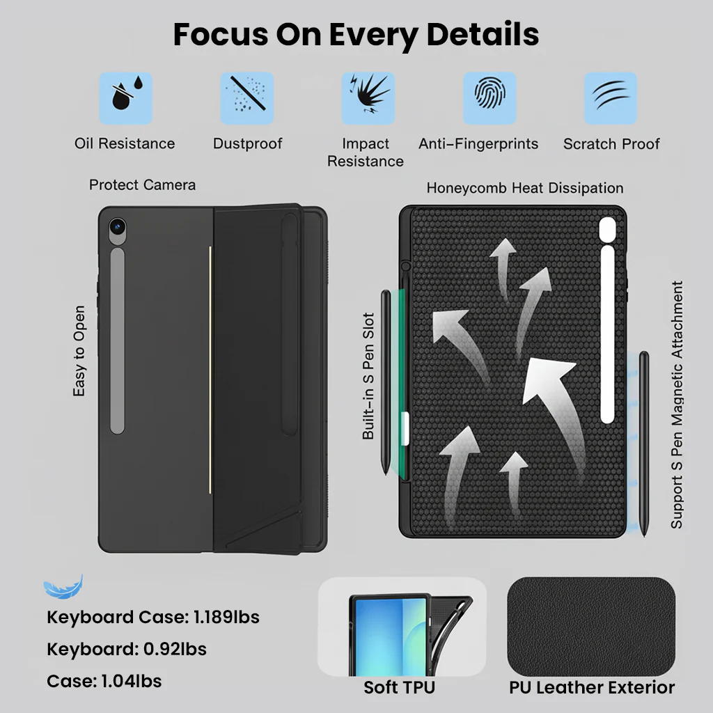 X620 Keyboard Case for Samsung Galaxy Tab S10 FE+ 13.1” - Image 7