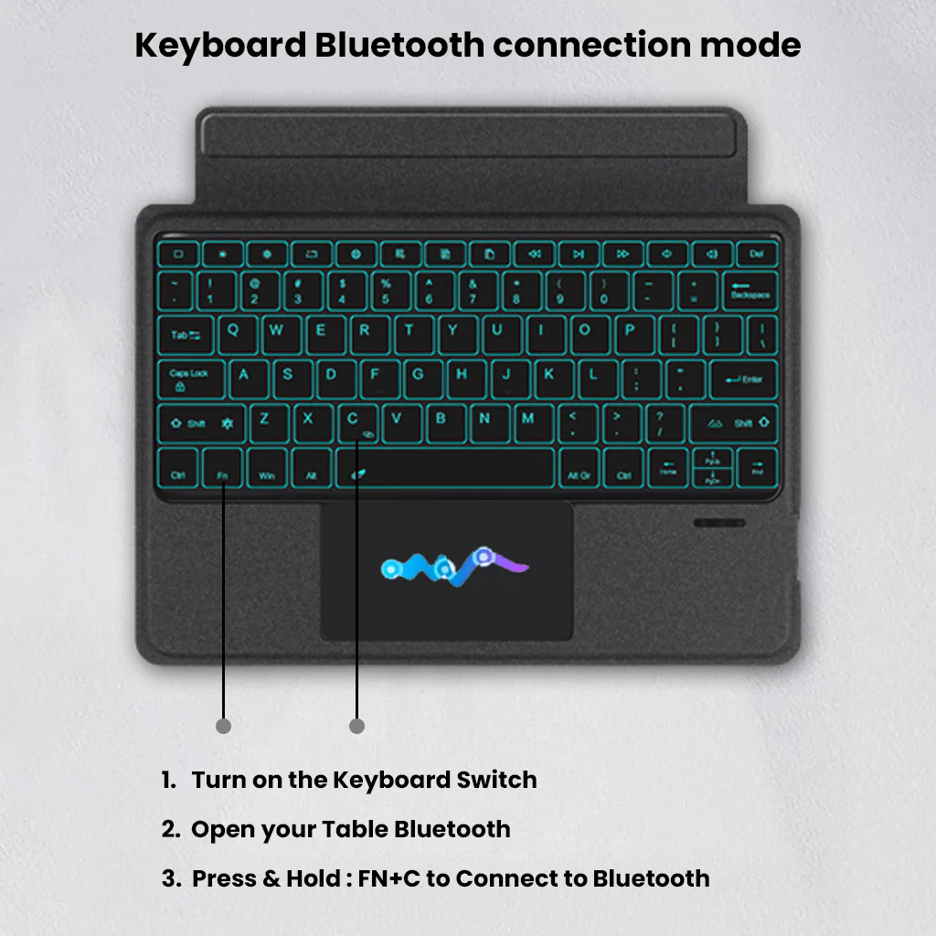 YJ-S9+ keyboard case for Samsung Galaxy S9 Plus/ S9 FE Plus 12.4” - Image 4